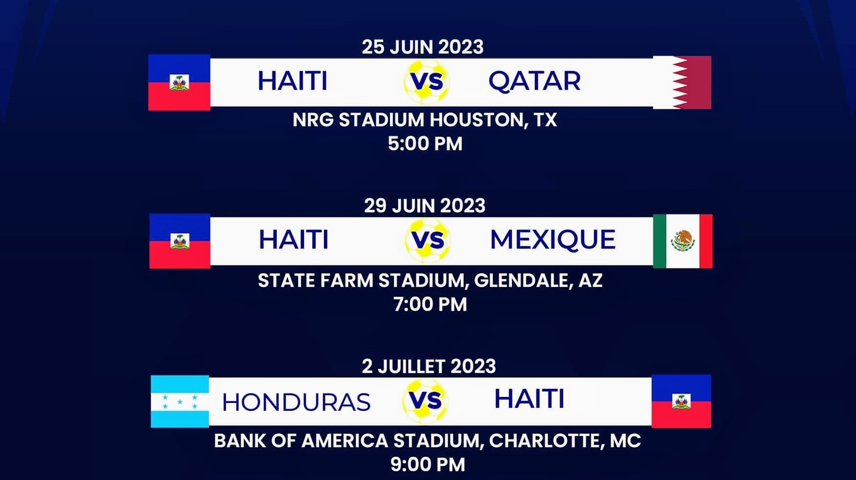 Gold Cup 2023 Le calendrier de l’équipe haïtienne pour la phase de